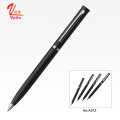 Cheap promotional customized logo metal twist ballpoint pen black matte slim cross metal pen for hotel